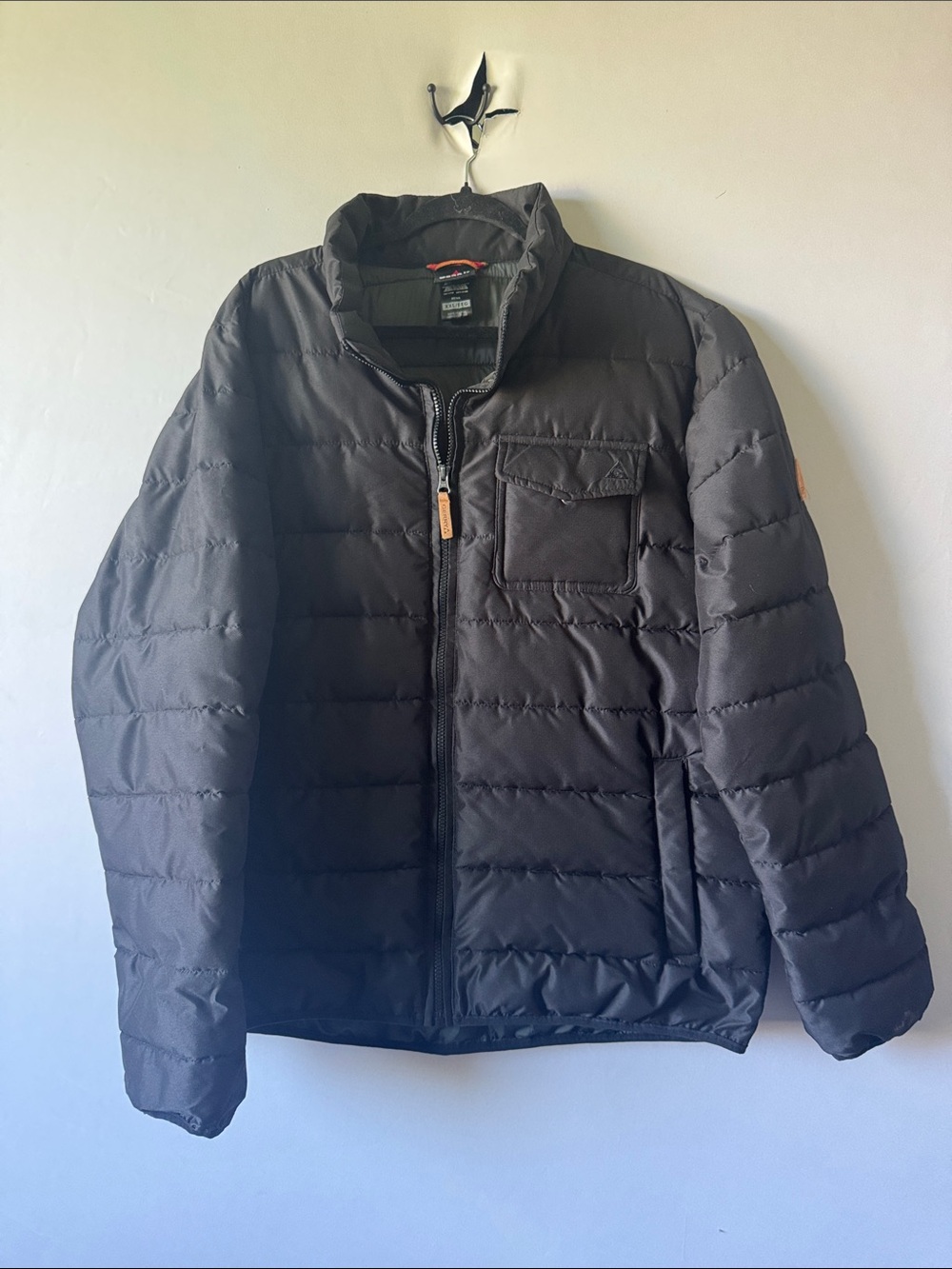 Gerry Black Puffer Jacket Mens XXL Full Zip Winter Coat Like New
